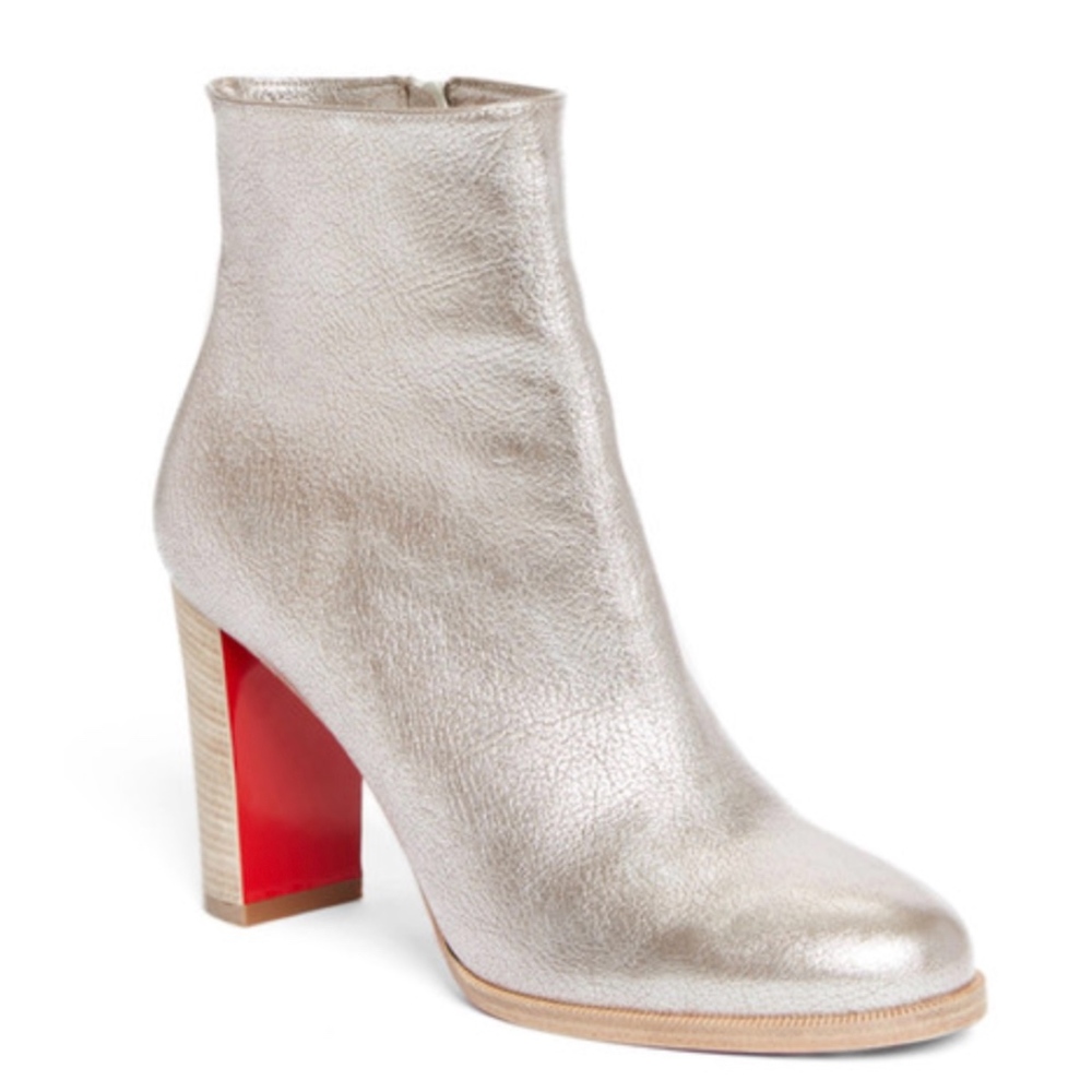 New Christian Louboutin Adox Boots Silver SZ 38 - Picture 1 of 8